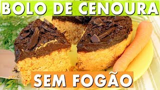 Bolo de cenoura SEM FOGÃƒO  SURPREENDENTE  CRU Sem Ã³leo farinha ovo LACTOSE e fermento  VEGANO [upl. by Isaacson131]