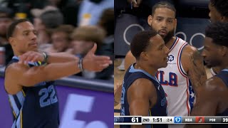 Desmond Bane points gun at Caleb Martin for his celly then Martin has words for Bane [upl. by Cary895]