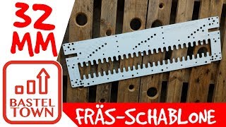 Schrank selber bauen Mit FräsSchablone Fräsungen von Dübel Topfbändern amp Einlegeböden [upl. by Torrell]