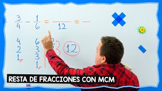 Resta de fracciones con mínimo común múltiplo MCM [upl. by Parlin]