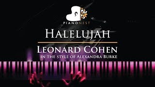 Halelujah  Leonard Cohen in the style of Alexandra Burke  Piano Karaoke Instrumental with Lyrics [upl. by Ravi]