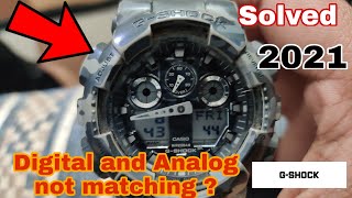 ADJUST TIME IN CASIO GSHOCK2021 ANALOG AND DIGITAL NOT MATCHING SOLVED HOW TO SYNC TIME [upl. by Nnuahs]