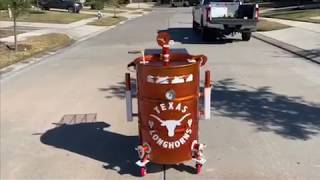 Custom Texas Longhorn Ugly Drum Smoker Dec 2018 [upl. by Edveh731]