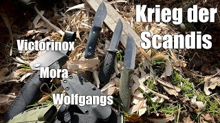 Kampf der Scandis  Mora Garberg vs Victorinox Master Mic L vs Wolfgangs Scandi [upl. by Major]