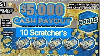 🔟❎1 ‘5000 Cash Payout’ Wins Bonus Wins amp More Wins  Mo Lottery Scratchers [upl. by Cornie843]