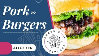 Juicy and Flavorful Homemade Pork Burgers  The Best Burger Recipe Ever [upl. by Akiemahs]