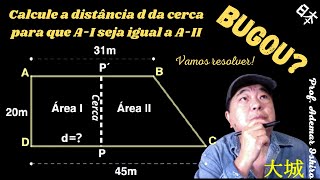 Geometria plana  Como dividir um trapézio em 2 áreas iguais [upl. by Hebert]