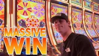 Massive Win On A Buffalo Gold Wheels Of Reward Slot Machine At Coushatta Casino Resort [upl. by Ahsenyl]