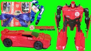 Transformers Robots in Disguise Sideswipe OneStep Changers w Blades and Chase [upl. by Ashman]