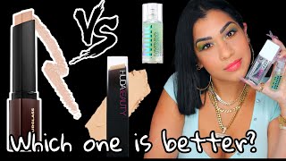 Huda Beauty FauxFilter Foundation Stick VS Hourglass Foundation New Primer VS Milk’s Hydro Grip [upl. by Suiramed]