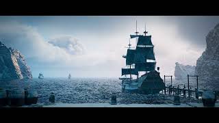 Winter Port  Snowy Pirate Ship Ambient ASMR [upl. by Solrac]