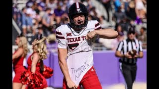 Texas Tech Kicker Flashes “Trump ‘24 MAGA” After Scoring Touchdown [upl. by Ecnaralc]