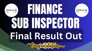 Sub Inspector Finance Result Out  RECORD BREAKING CUT OFF  Congratulations [upl. by Kir615]