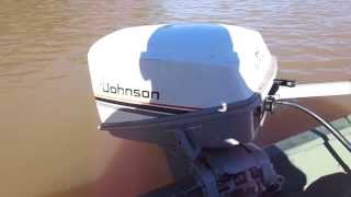 Testing of 1984 Johnson 8HP on 1436 aluminum Jon boat [upl. by Rojam]