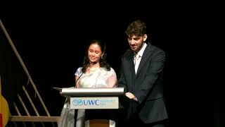 2024 UWCSEA Dover Graduation student speakers Aliya Kraybill and George Rutteman [upl. by Eilssel]