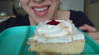 SassEsnacks ASMR Pastel De Tres Leches  Three Milks Cake  Eating Sounds [upl. by Krasner424]