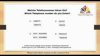 Die Telefonnummern  The Telephone numbers exercise [upl. by Airdnalahs]