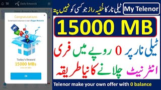 Telenor 15 GB free internet 2022  My Telenor app mb [upl. by Moht]