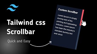 Custom Scrollbar Using Tailwind CSS  Tailwind css Scrollbar [upl. by Nywra]