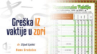 GREŠKA IZ VAKTIJE U ZORI  dr Zijad Ljakić [upl. by Nadeau]