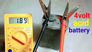 How to make 4Volt acid battery  homemade 4Volt acid battery [upl. by Peoples]