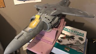 HobbyBoss 118 AV8B Harrier Build Part 7 Paintn [upl. by Atsed]