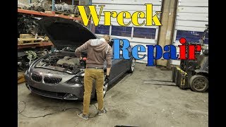 Getting my Salvage BMW Ready for the Rebuild Inspection [upl. by Welker]