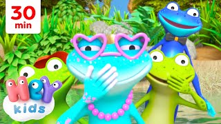 La grenouille s’lave pas les pieds 🐸  Chansons avec des animaux pour Enfants  HeyKids en Français [upl. by Anaiad]