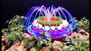 How to make very Beautiful Fountain with LED Light  DIY [upl. by Eryt]