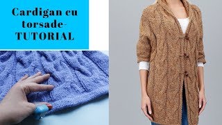 Cardigan cu torsade  TRICOTAM IMPREUNA Partea I [upl. by Schuster]