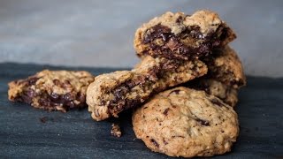 How to make Nutella Stuffed Oatmeal Chocolate Chip Cookies 4 Mins or Less Recipes [upl. by Nacnud202]