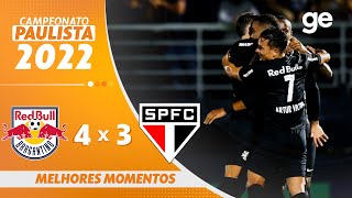 BRAGANTINO 4 X 3 SÃO PAULO  MELHORES MOMENTOS  3ª RODADA PAULISTA 2022  geglobo [upl. by Entsirhc]