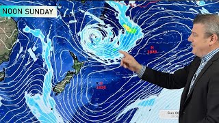 NZ Frosts high pressure amp a storm near Tonga [upl. by Koehler]