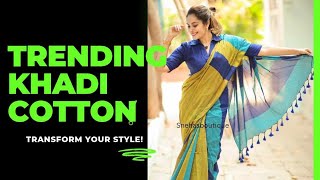 Trending New Khadi Cotton Saree [upl. by Nuzzi937]