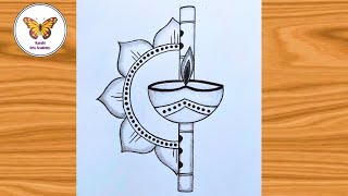 Beautiful krishna flute drawing Diwali drawing with flute Chitra [upl. by Eintroc]