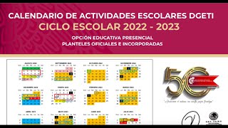 Calendario Escolar DGETI 20222023 [upl. by Ettelrahc579]