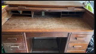 Angus of Menstrie Edwardian Roller Top desk  full restoration repair and upgrade [upl. by Briana747]