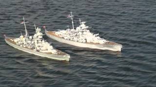 Model Radio Controlled German Warships Bismarck and Prinz Eugen [upl. by Panayiotis383]