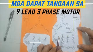 9 LEAD 3 PHASE MOTOR WITH HIGH AND LOW VOLTAGE CONFIGURATION DIAGRAM [upl. by Esital]