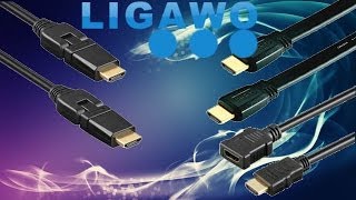 Hardware  HDMI Kabel 06  Ligawo HDMI Kabel winkelbar  drehbar Flachkabel Verlängerung [upl. by Arda229]