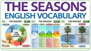 Seasons in English  Vocabulary lesson  winter spring summer autumn  fall [upl. by Yelsel]