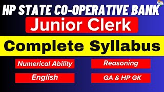 HPSCB Junior Clerk 2024  Complete Syllabus  Important Topics hpscb ibps hpstudies [upl. by Harts]