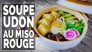 Soupe japonaise au miso rouge et aux nouilles UDON  Recette facile  Le Riz Jaune [upl. by Alahs340]