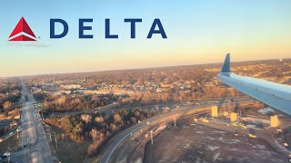 Hazy Sunset Approach and Landing in Columbus on a Delta Air Lines SkyWest CRJ900 [upl. by Alton]