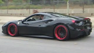 Ferrari 488 GTB with Straight Pipes w startup acceleration [upl. by Ahsym]