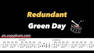 Green Day  Redundant  Drum Sheet Music [upl. by Kwasi]