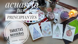 ACUARELA PARA PRINCIPIANTESTARJETAS NAVIDEÑAS [upl. by Ploss290]