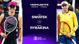 Iga Swiatek vs Elena Rybakina  2024 Doha Final  WTA Match Highlights [upl. by Ennahtebazile]