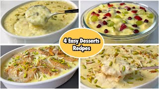 4 Easy Dessert Recipes That any one can make in Minutes 😍 [upl. by Hsiekal642]