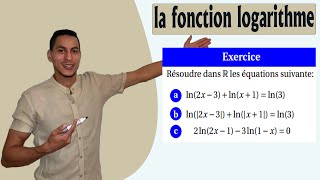 fonction logarithme 2 bac exercices corrigés  la fonction logarithme 2 bac équation exercice [upl. by Pearline]